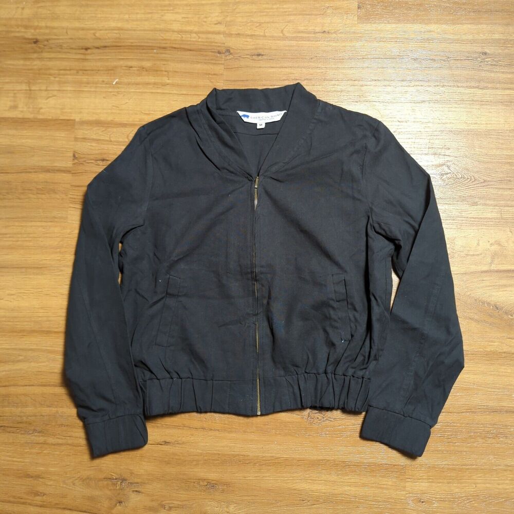 American Rhino Bibi Bomber Jacket Women Medium V Neck Casual Black